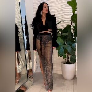 Elegant Black and Silver Women's Skirt